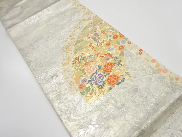 アンティーク　引箔　華苑芳香佳日文織袋帯（材料）